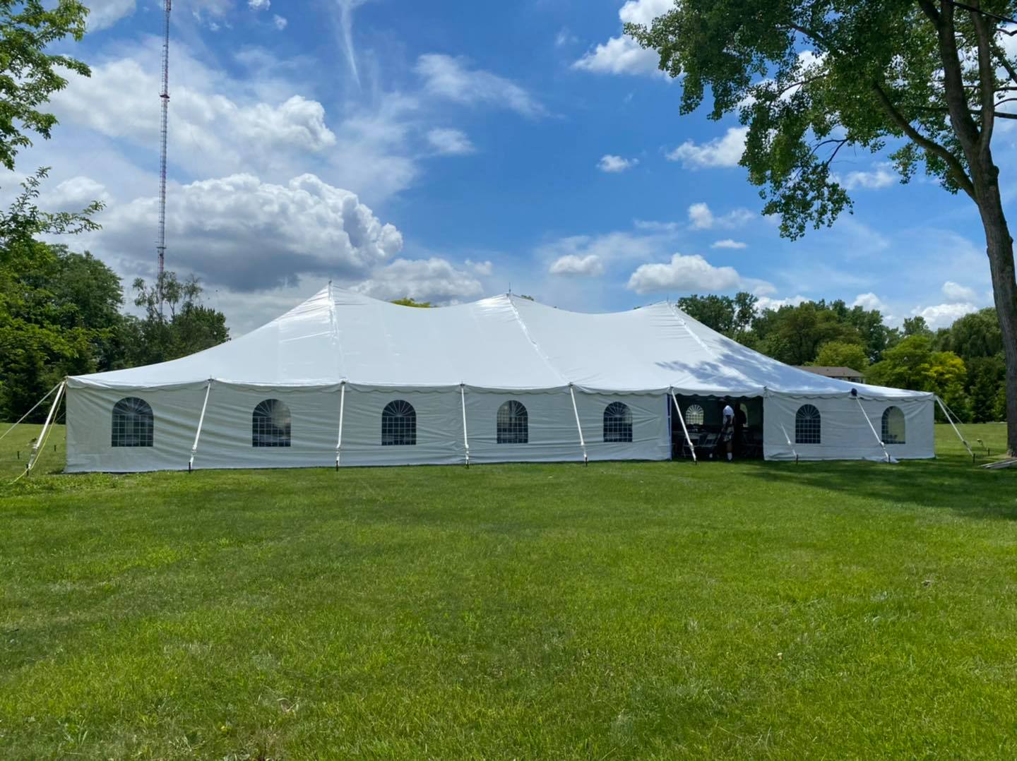 Enclosed wedding tent rental