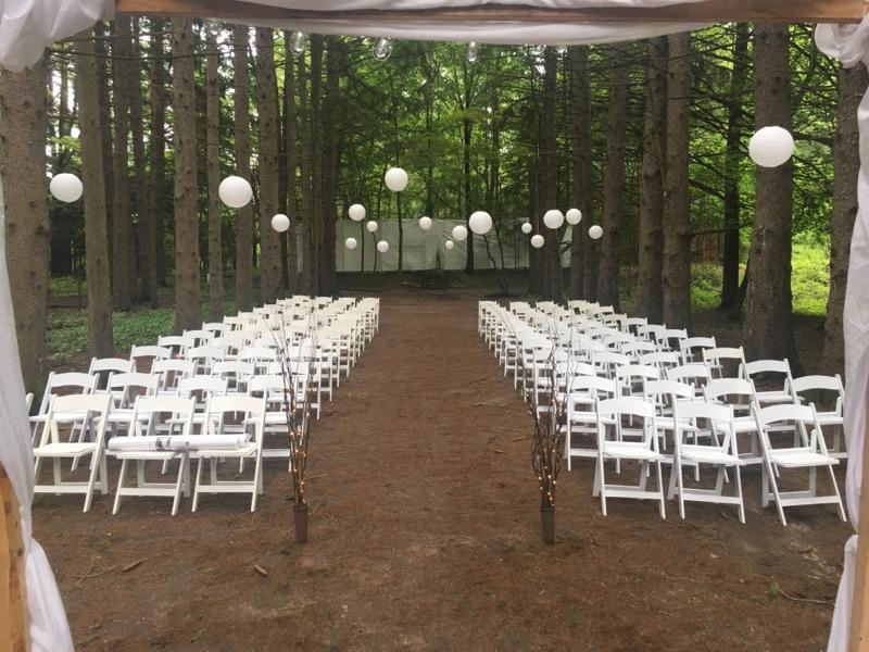 Ceremony chair set up
