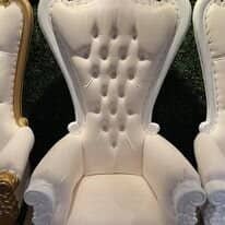 Adult Throne Chair White and White