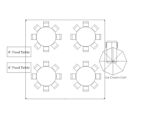 20ft x 20ft Frame Tent Layout