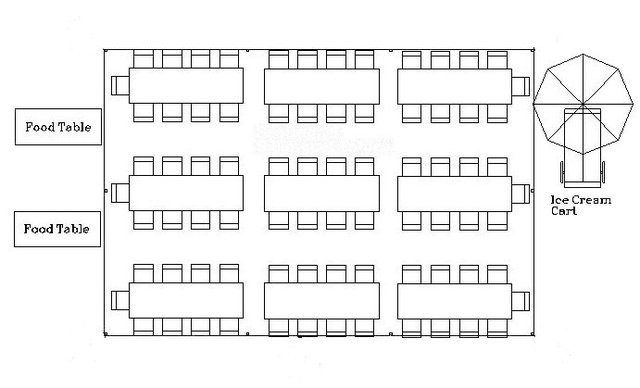 20ft x 30ft Frame Tent Layout