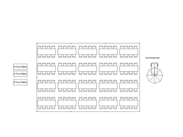 30ft x 45ft Frame Tent Layout