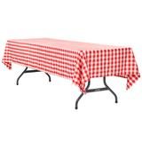 Red / White Checkered 60 Inch x 120 Inch Rectangle Table Linen