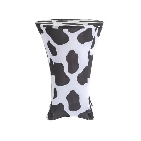 Spandex High Top Table Cover (Cow Print)