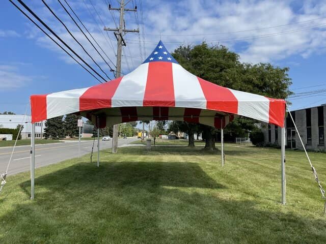American Flag 20ft x 20ft Frame Tent 
