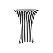 Striped Spandex High Top Table Cover (Black and White)