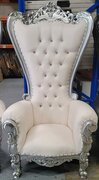  Adult Throne Chair White and Silver