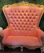 Double Throne Chair Pink and Gold