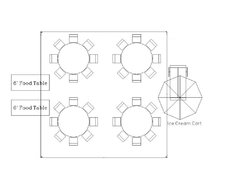 20ft x 20ft Frame Tent Layout Max Guests 32