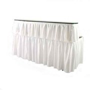 6ft WHITE Straight Bar Two Skirts With 18 Clips