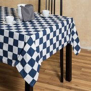Blue / White Checkered 60 Inch x 120 Inch Rectangle Table Linen