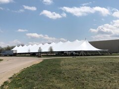 40ft X 240ft (9600 sq ft) Pole Tent on Grass Only