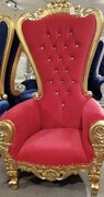 Adult Throne Chair Gold and Red