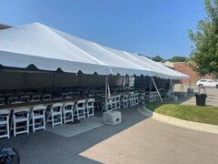 30ft x 75ft Frame Tent Max Guests 168