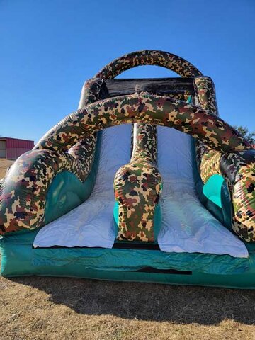 Slide view of 100 foot boot camp camo obstacle