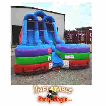 15 foot tall Double Jeopardy water slide rental