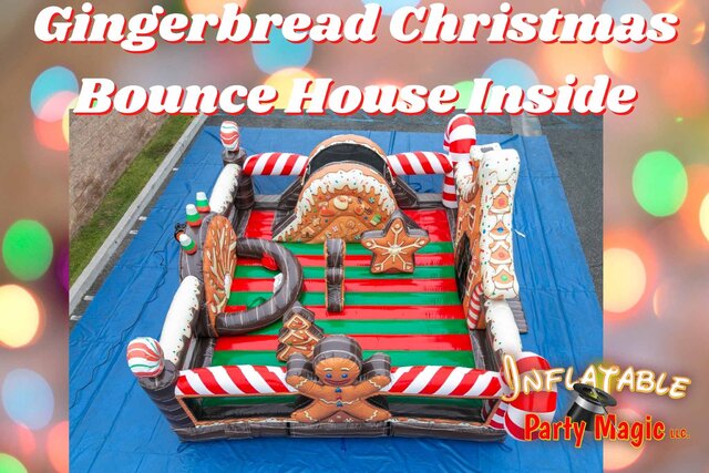 Gingerbread House Bounce House for Christmas Parties