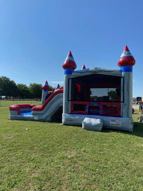 Platinum Water slide Bounce House Combo Rental Full View