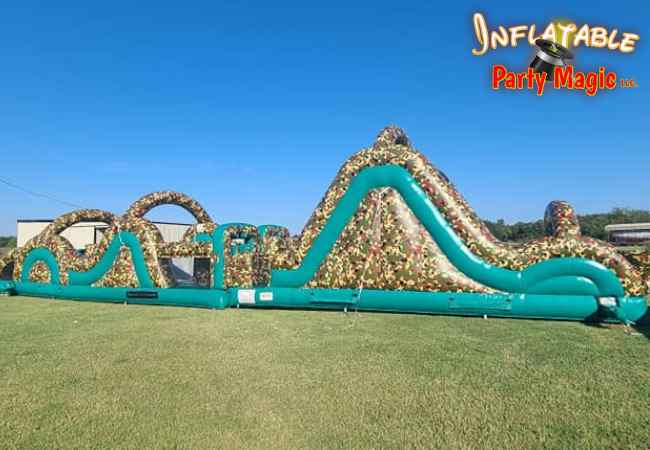 Camo Obstacle Course Inflatable Rental DFW