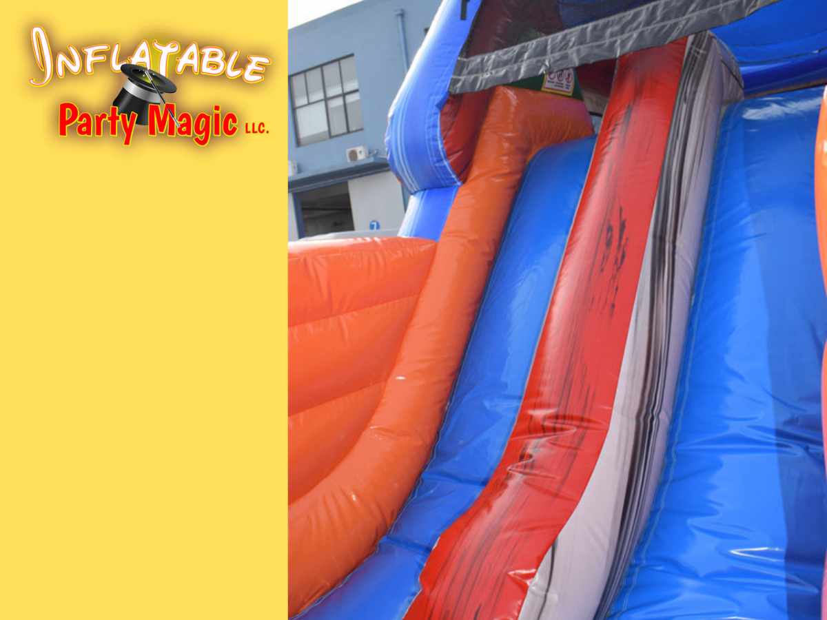 Construction Zone Bounce House with Double Slide