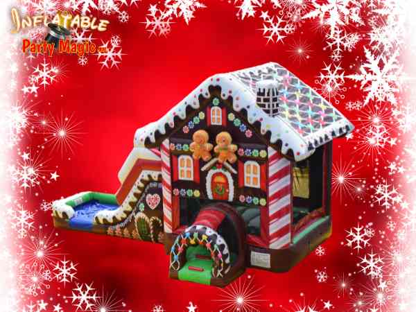 Gingerbread Christmas House with Slide Rental