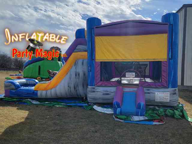 Mega Marble Bounce House waterslide to rent DFW Tx