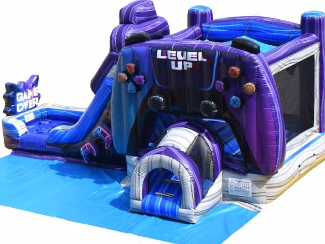 Video Gamer water slide for Fortnite, Mario Kart, and Call of Duty themed parties
