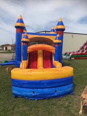 Marble Mansion 4n1 Bounce House Combo with Dual lane slide