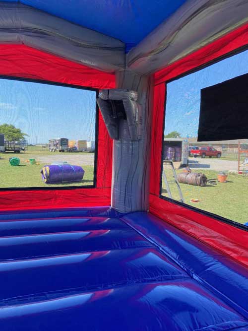 Platinum bounce house combo basketall view