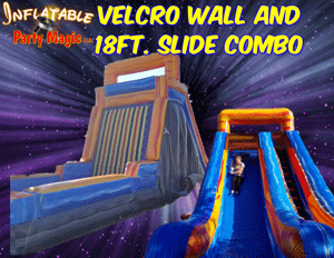 Velcro Wall and 18ft. Dry slide combo Rental