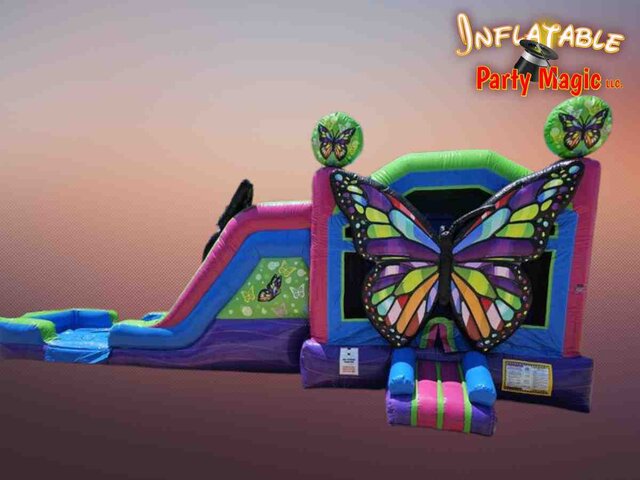 Butterfly Bounce House with Double Slide Rental