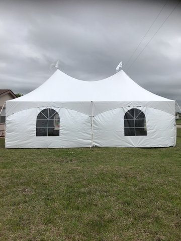 20 X 20  Commercial Frame Tent with Sidewalls
