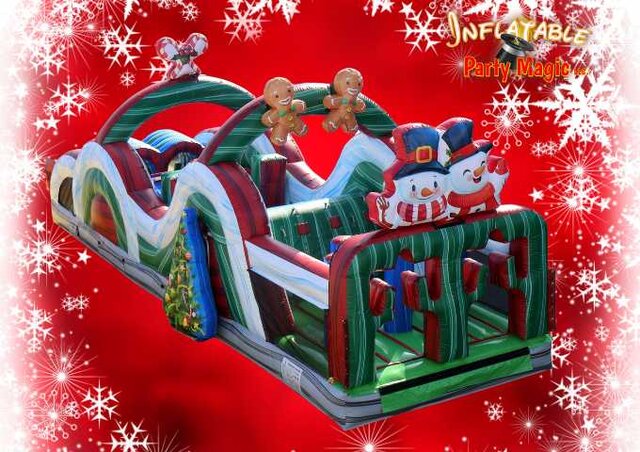 Inflatable Christmas Obstacle Course Rental