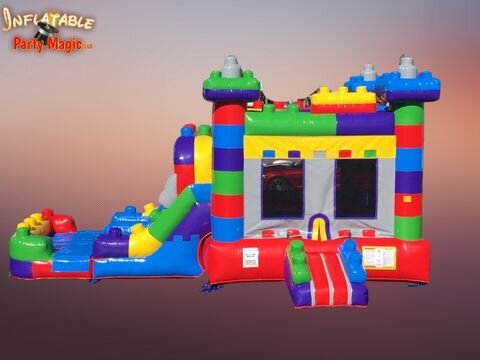 Lego Land Combo Bounce House with Dry Slide