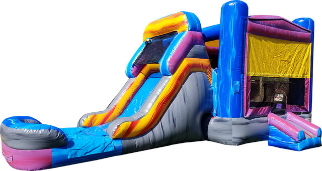 Mega Marble Mansion Bounce House with Slide dry use only