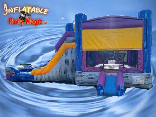 Mega Marble Mansion Bounce House with Wet Slide 