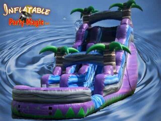 18 Foot Tall Purple Crush Water Slide with Pool 