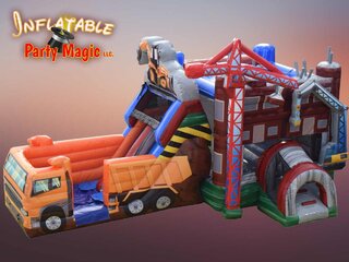 Dump Truck Construction Bounce House with Slide