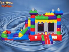 Lego Land Small Bounce House Water Slide