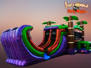 Tropical Rampage Bounce House with Slide dry use
