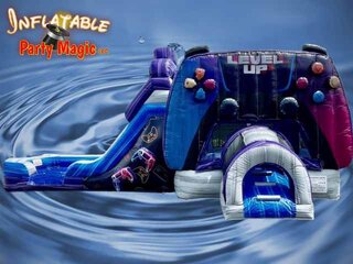 Video Game Bounce House Water Slide Rental
