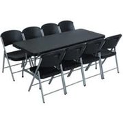 8ft. black Table & Chair Package Deal
